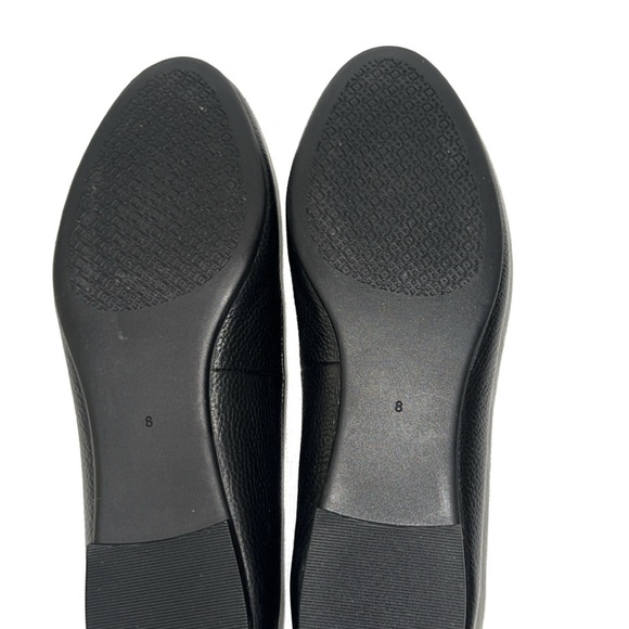Tory Burch Black Flats with Gold Logo Medallion - Picture 5 of 6